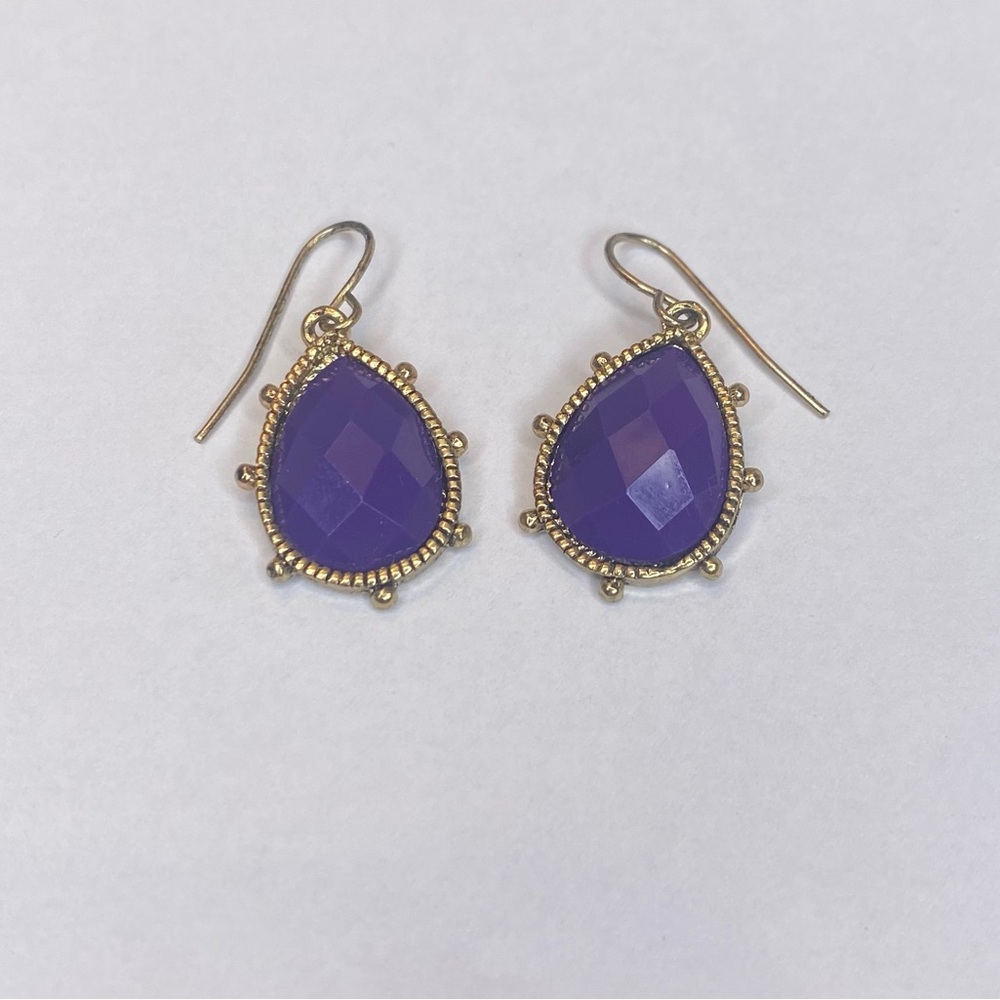 Dark Purple Crystal Earrings
